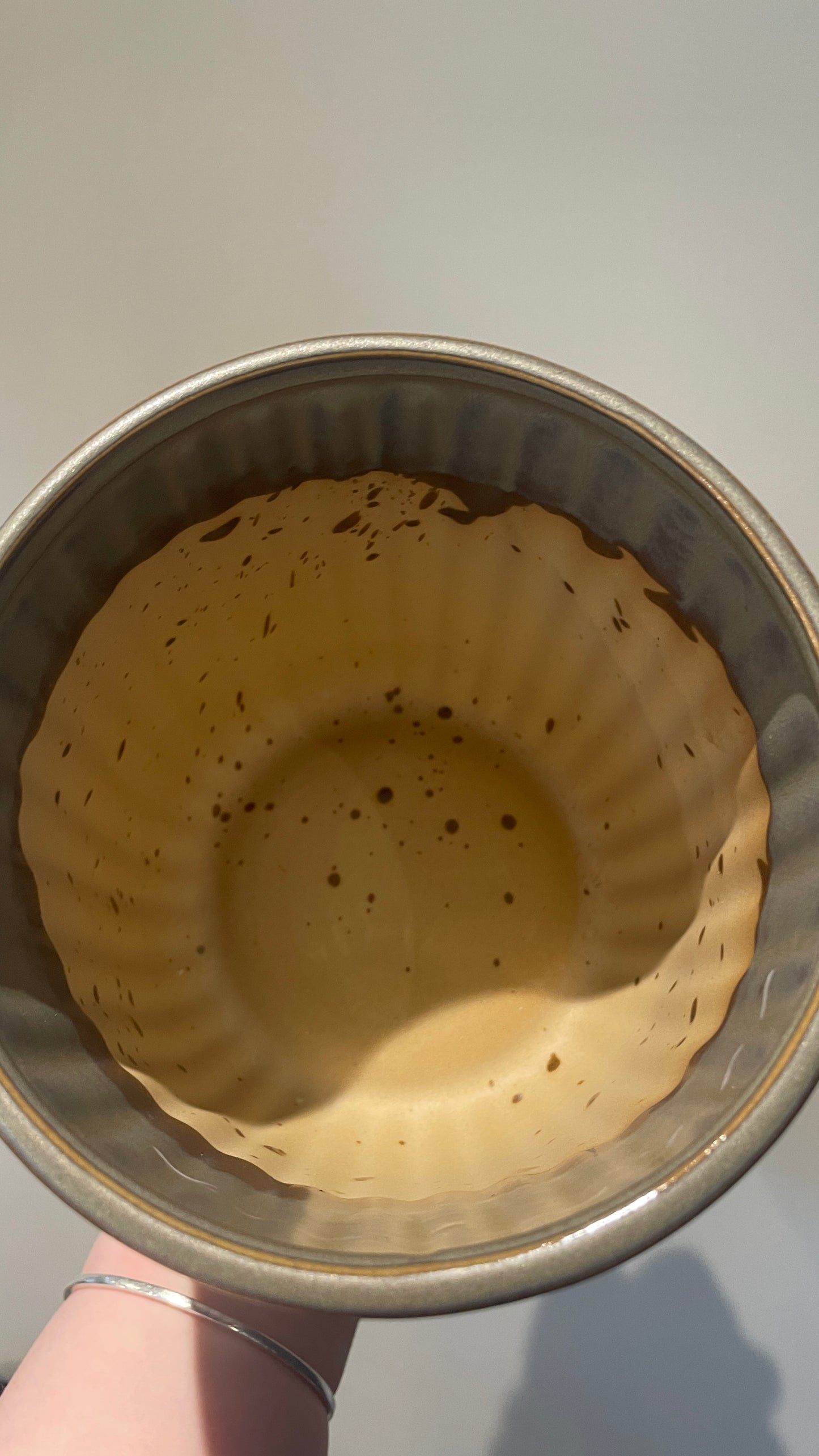 Ceramic pot 13cm tricolour